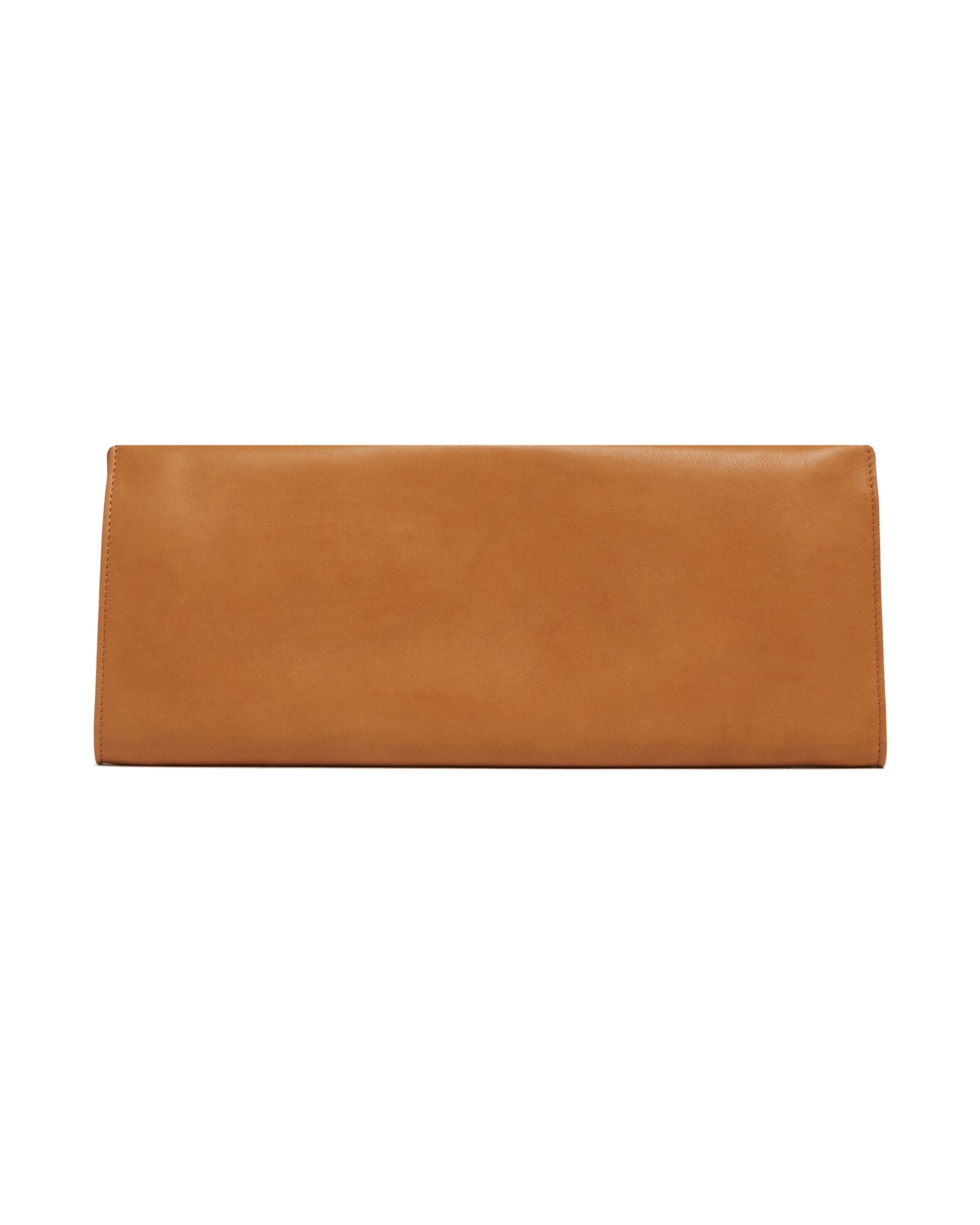 Beige Leather Flat Clutch - 3