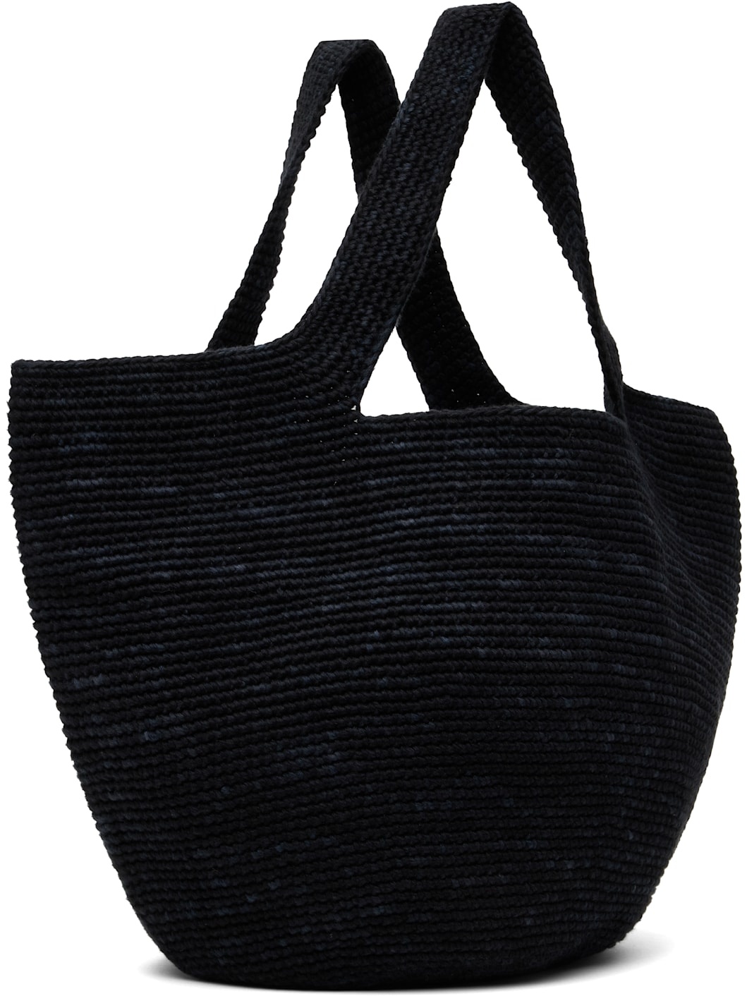 Black Crochet Bowl Tote - 3