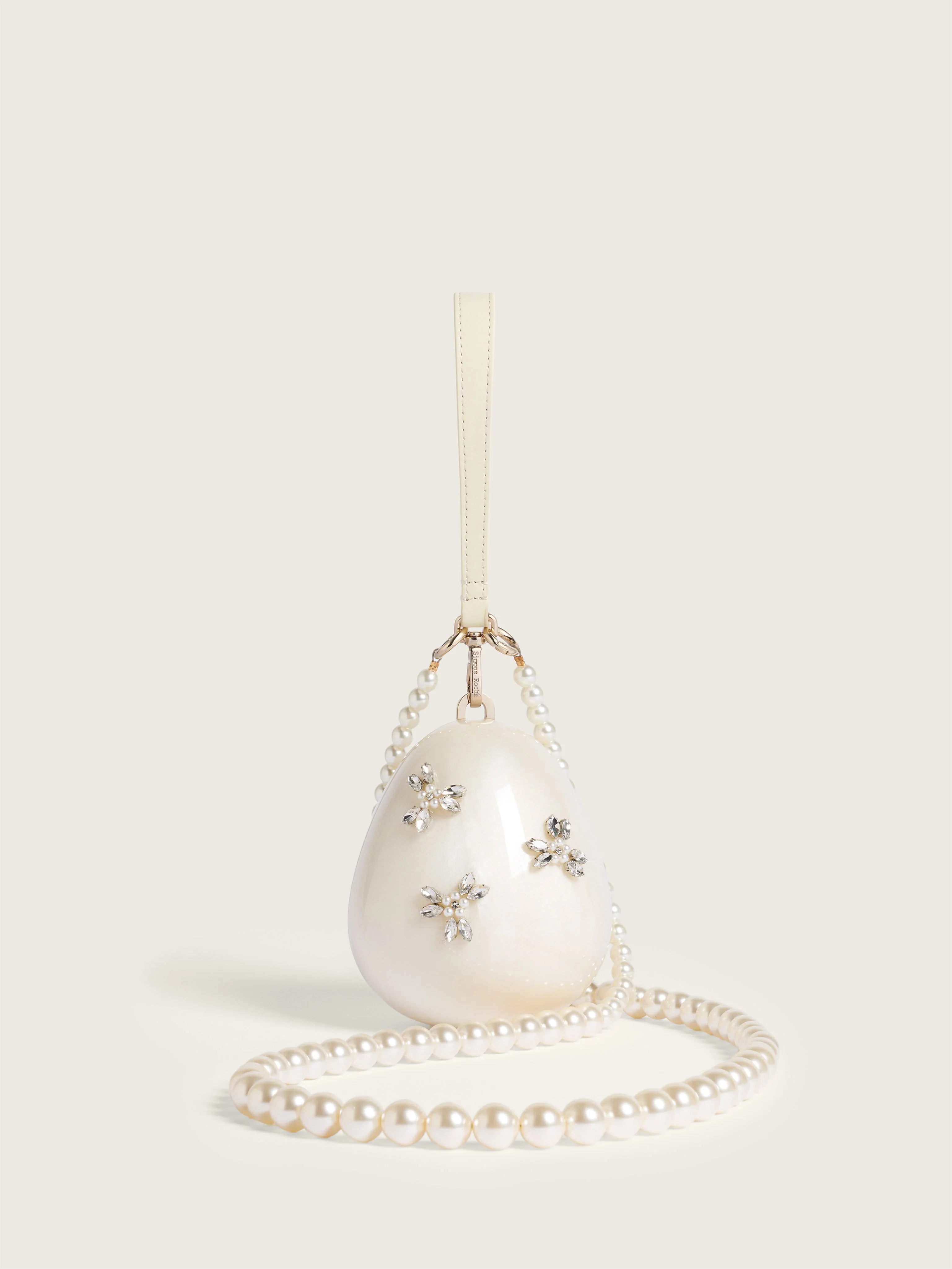 Embellished Pearl Crossbody Micro Egg Bag - 1
