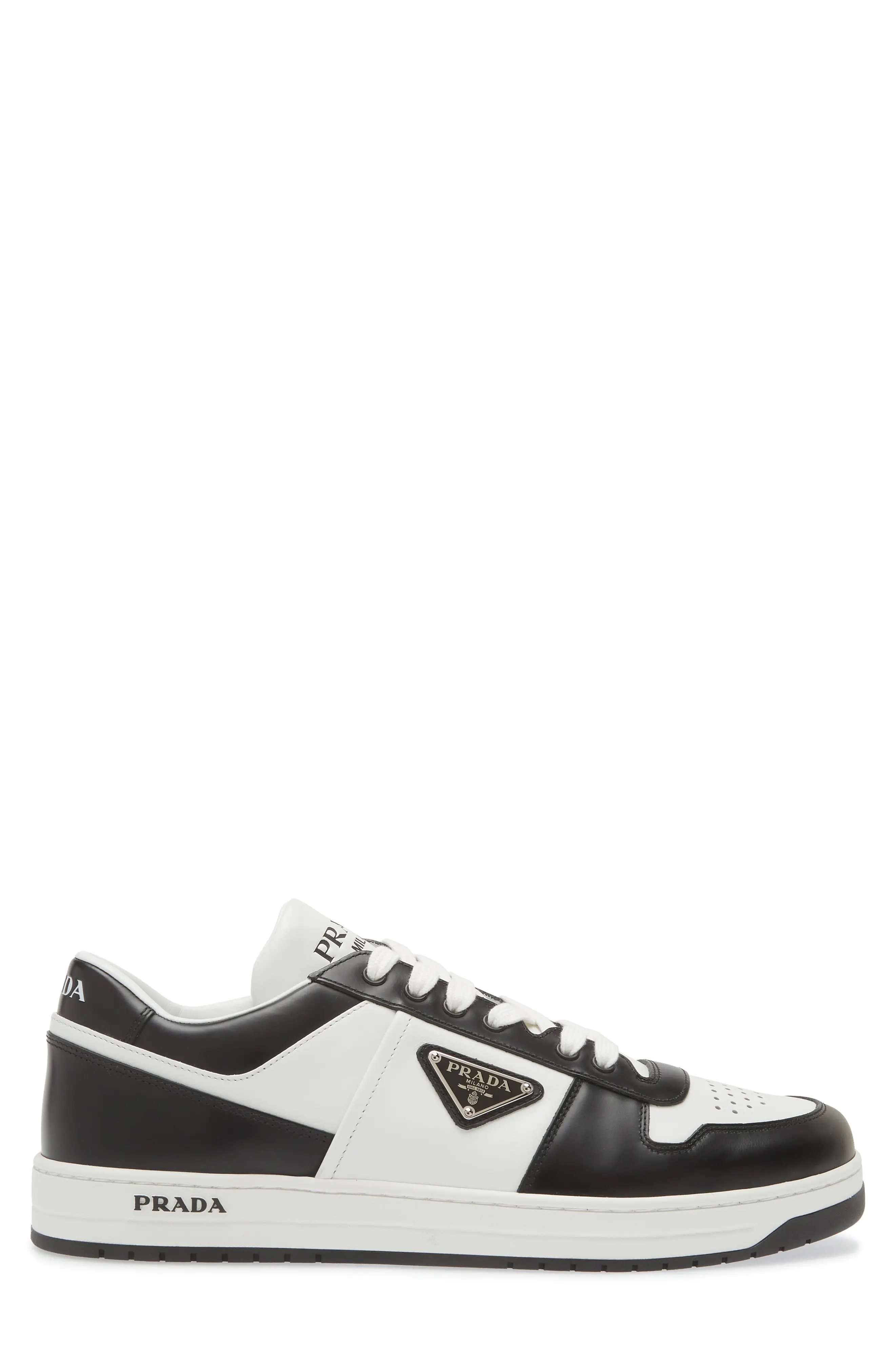 Downtown Logo Low Top Sneaker in Bianco/Nero - 3