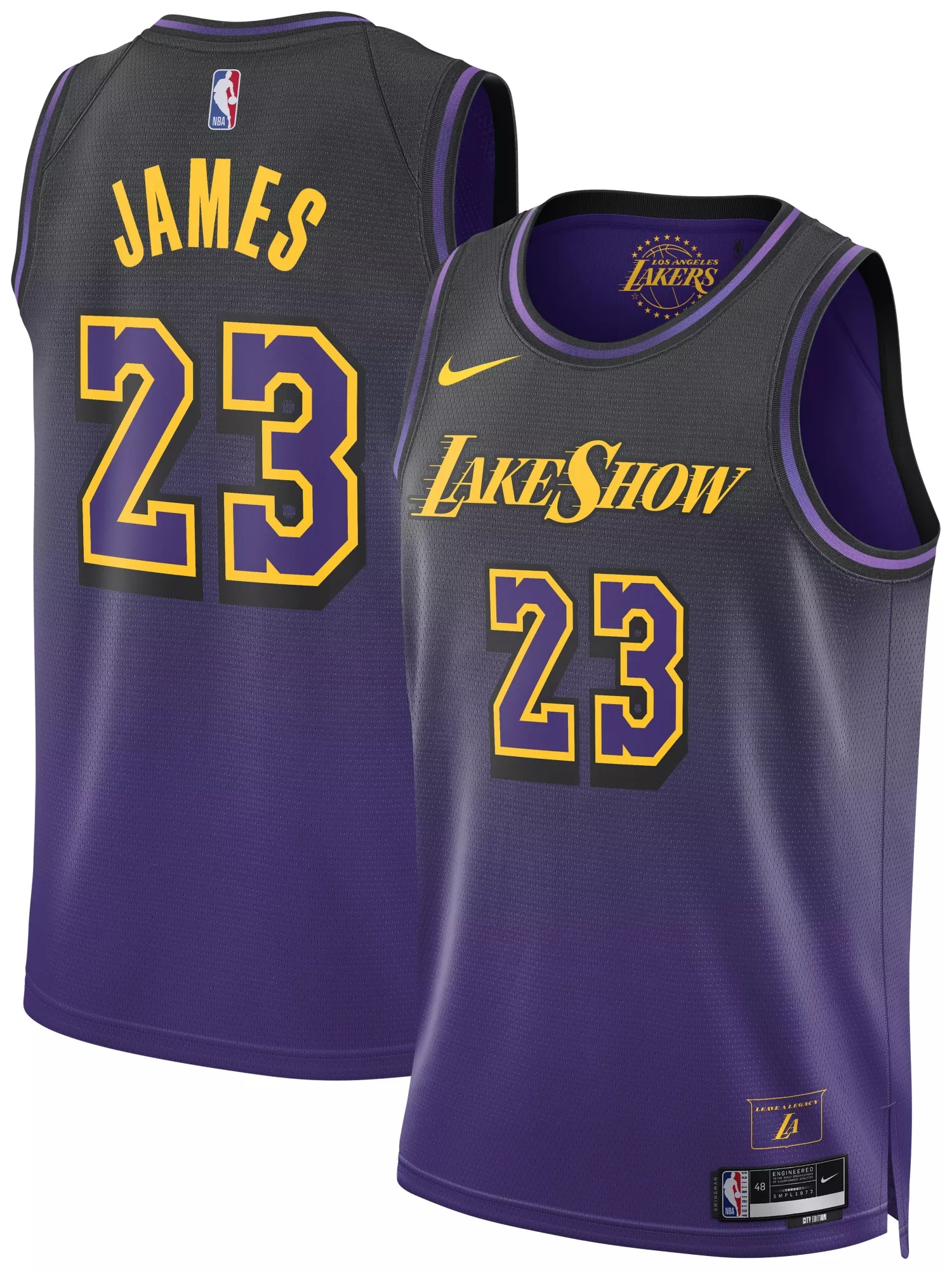 Nike Adult 2024-25 City Edition Los Angeles Lakers LeBron James #23 Jersey - 1