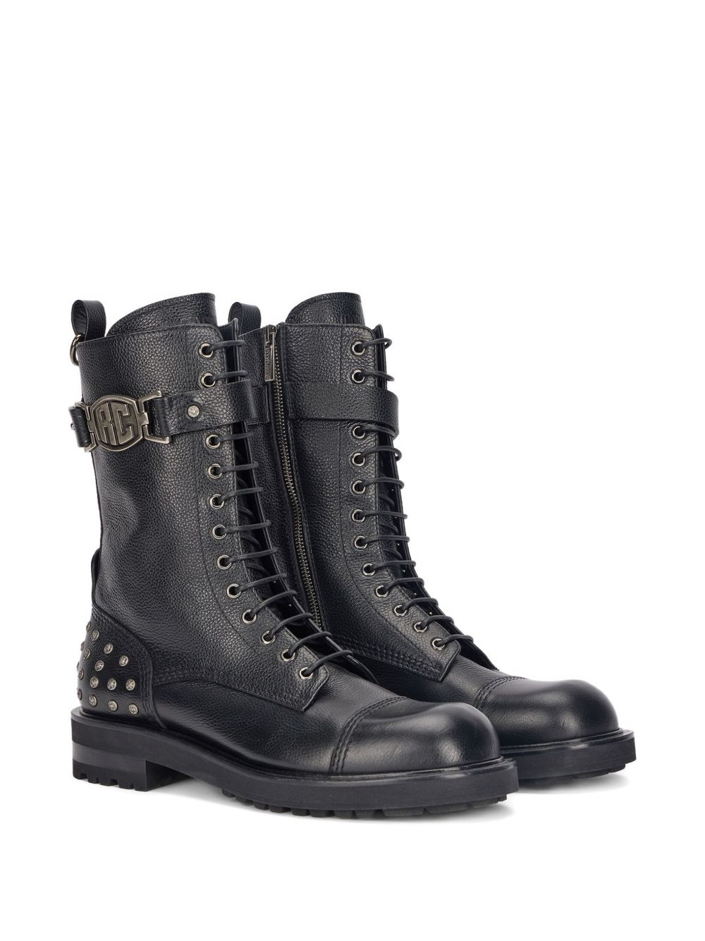 lace-up studded boots - 2