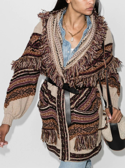 Etro fringe intarsia-knit cardigan outlook