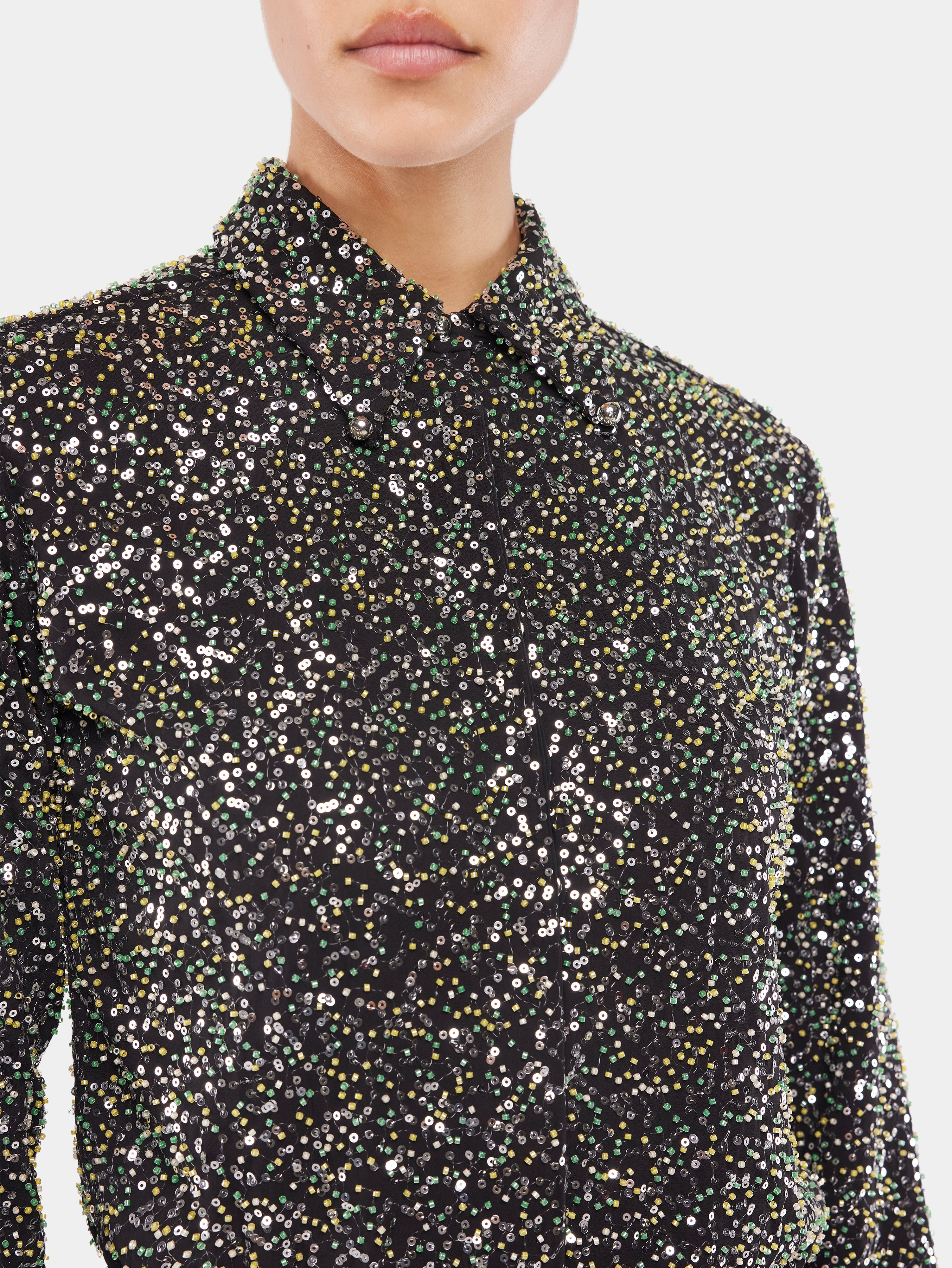 SHIRT IN CREPE WITH SEQUIN EMBROIDERY DETAILS - 6
