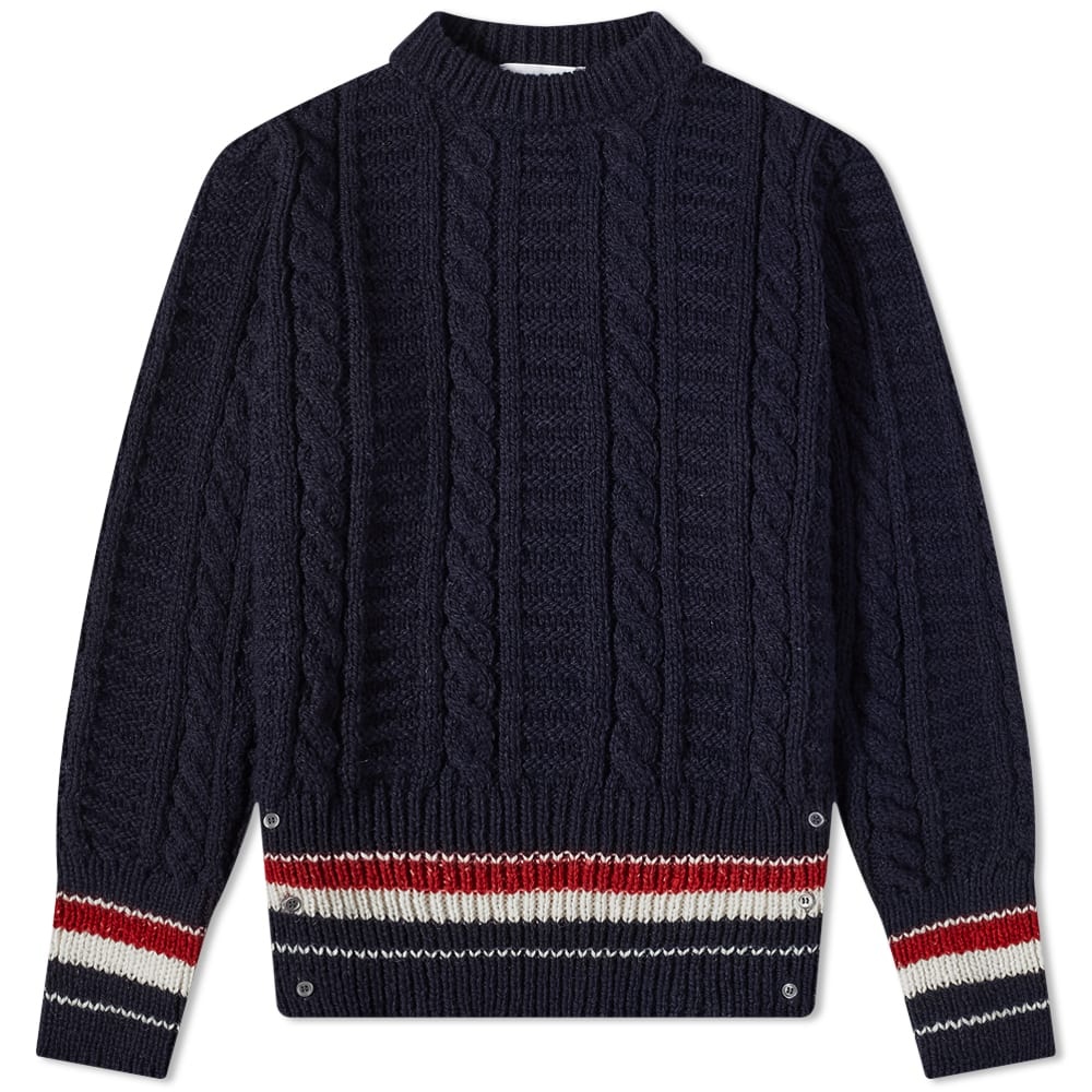 Thom Browne Cable Donegal Crew Knit - 1