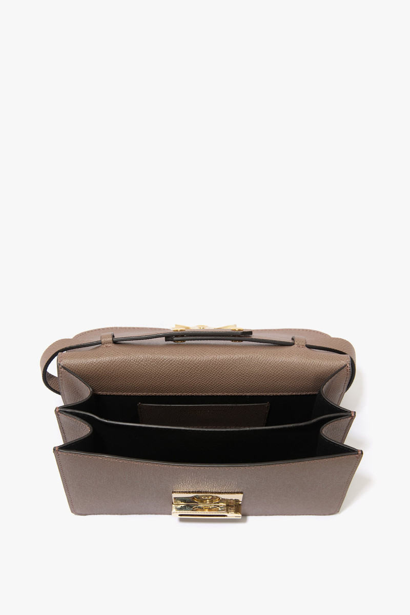 Victoria Beckham Mini Dorian Bag In Dove Grey Grained Leather outlook