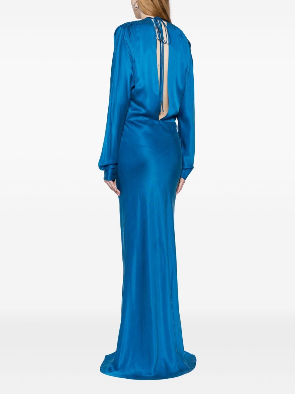 cut out-detail satin maxi dress - 4