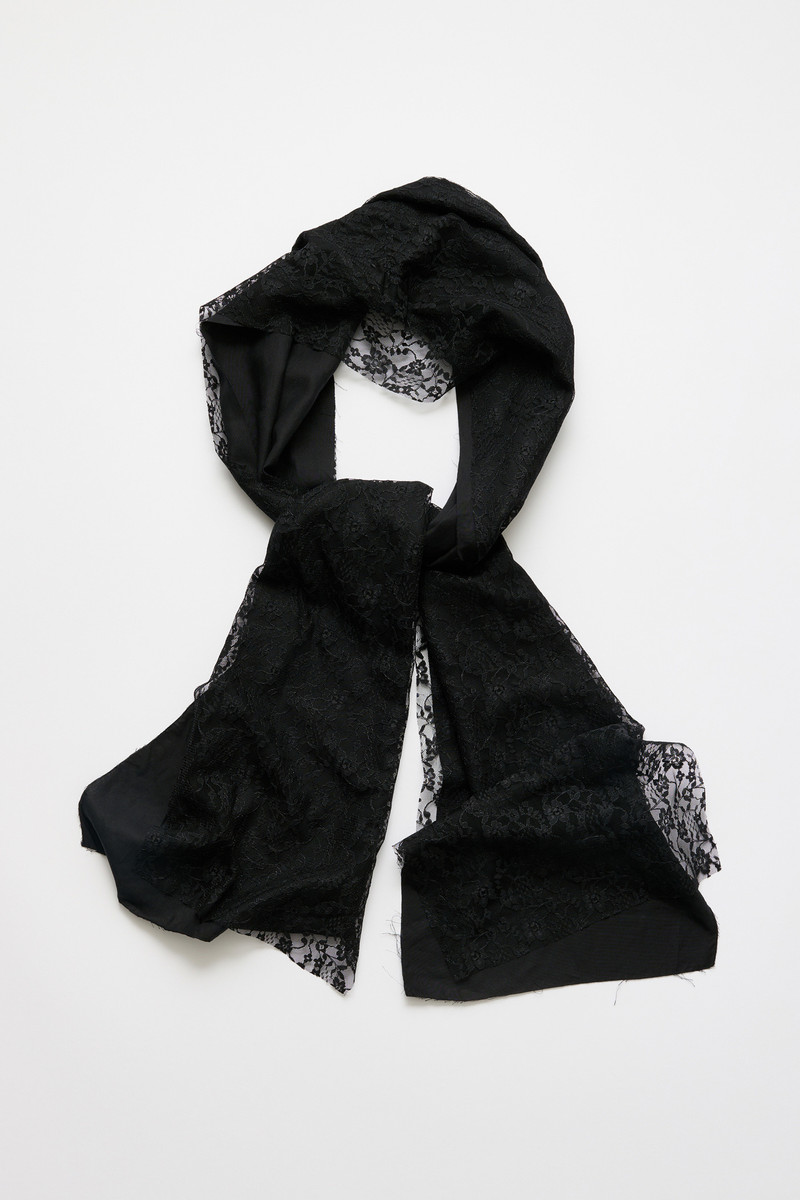 Layered Scarf Eclipse Black Merino Voile 1
