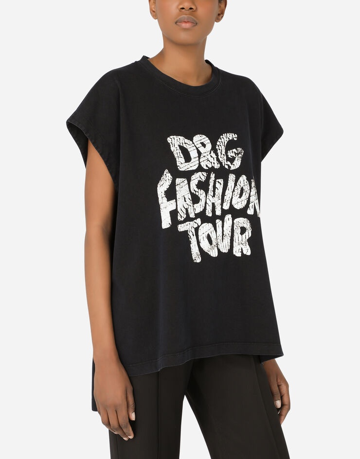 Jersey T-shirt with D&G fashion tour print - 4