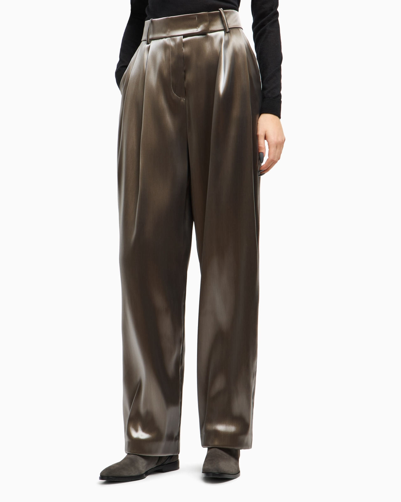 TWO-PLEAT TROUSERS IN LIQUID SILK - 4