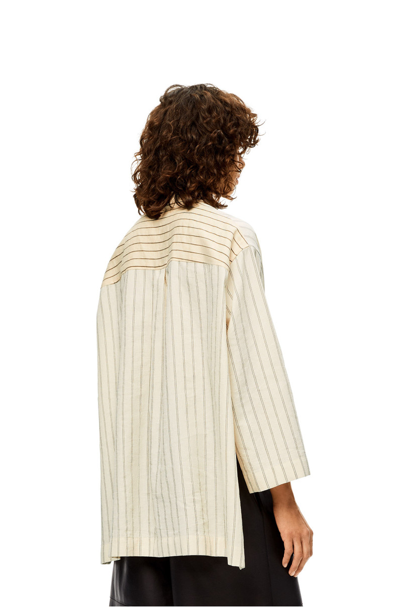 Stripe tunic shirt in cotton and linen 4