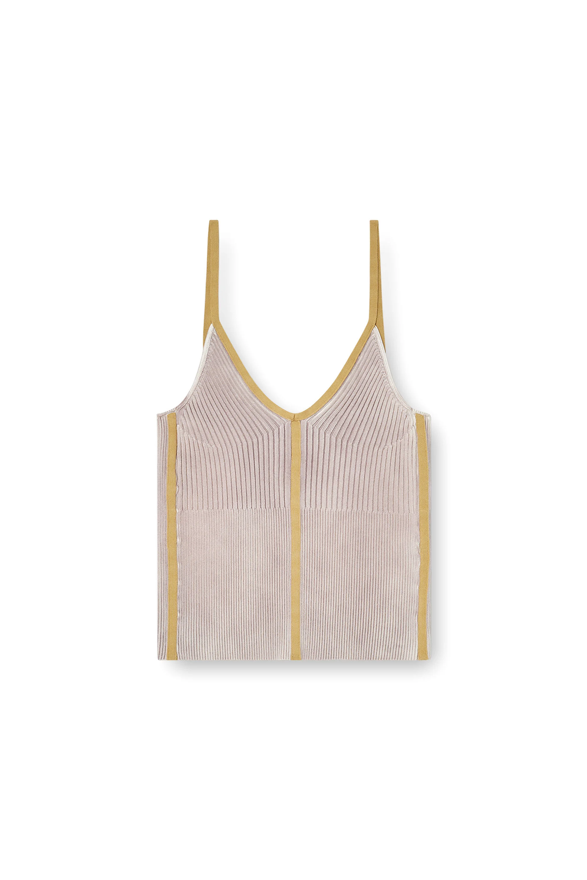 RIB-KNIT CAMI TOP WITH CONTRAST BANDS - 1