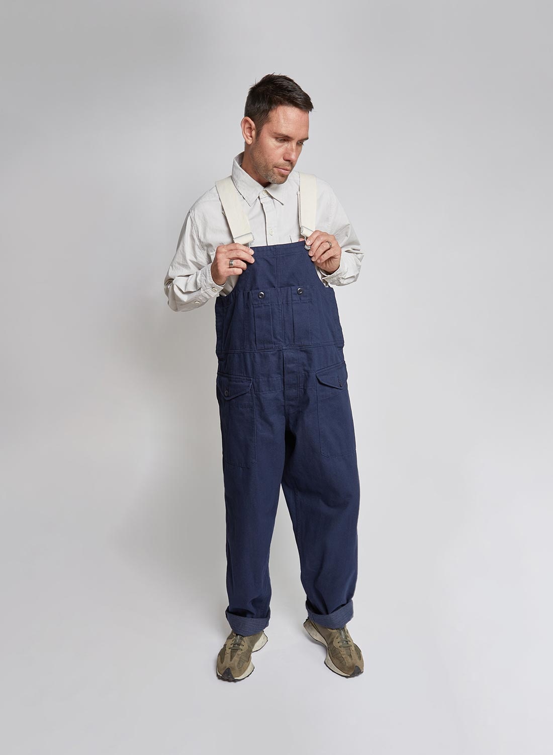 Railway Dungaree Heavy Cotton in Black Navy - 2