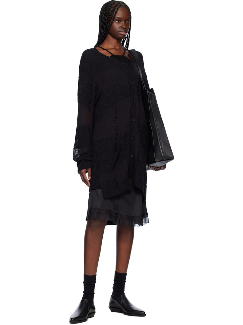 Yohji Yamamoto Black 5G Randome Damage Processed Cardigan outlook