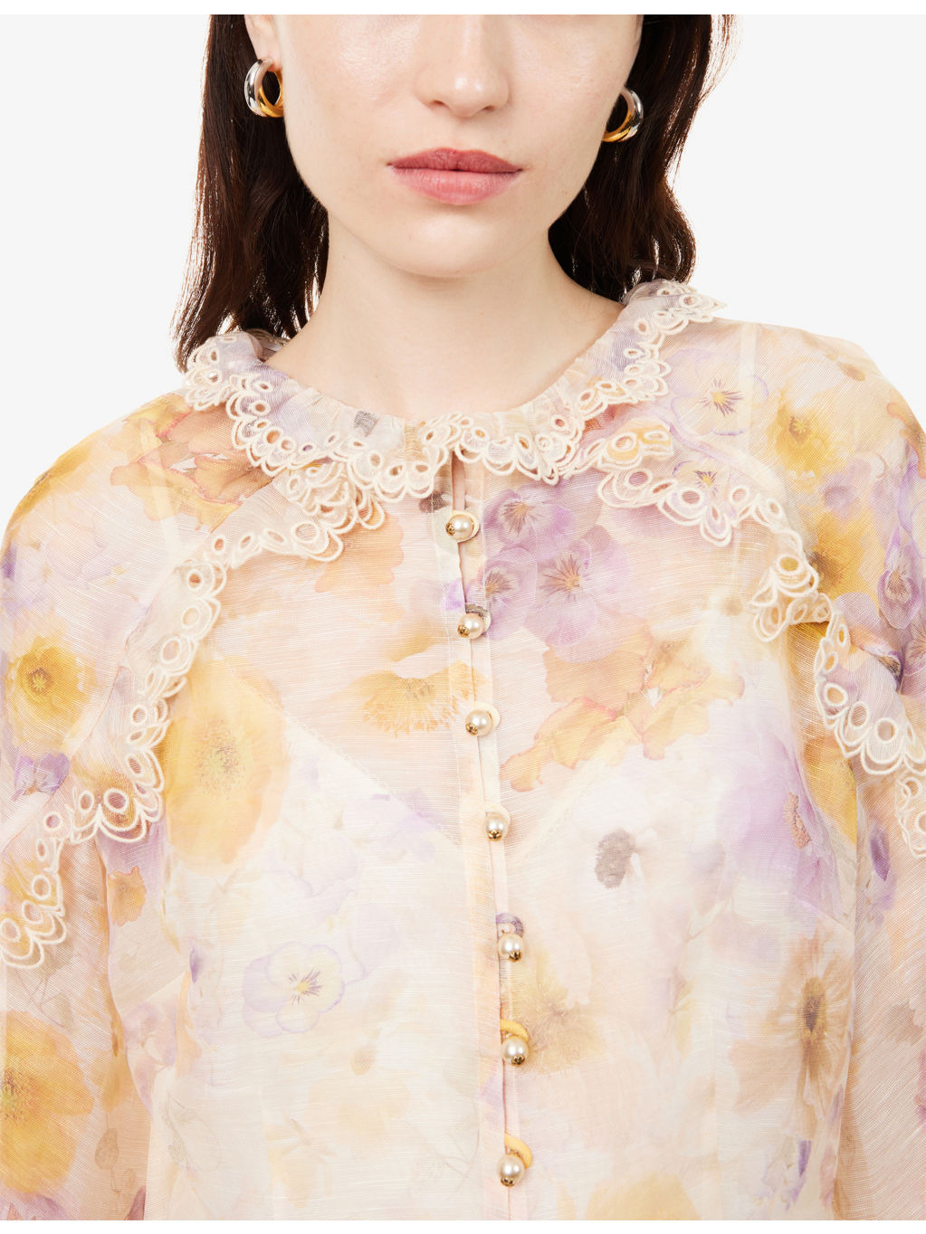 Memento Embroidered Linen And Silk Blouse - 5