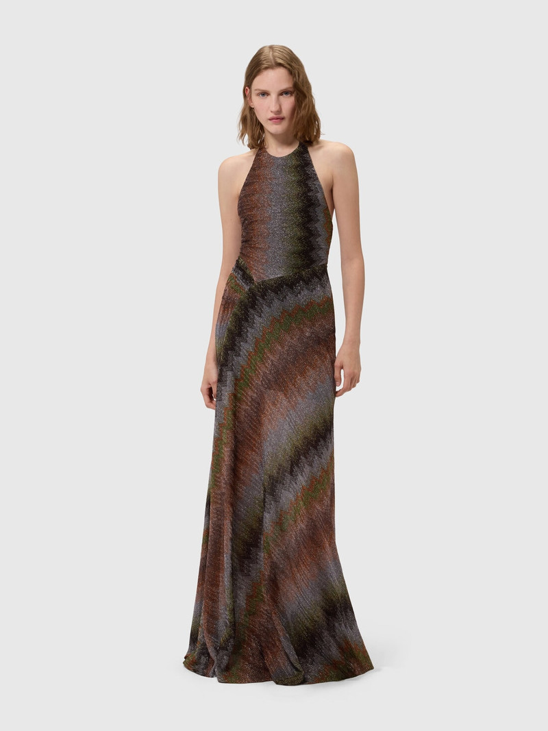 Missoni Snake-Pattern Viscose Lamé Gown with Halter Neck outlook