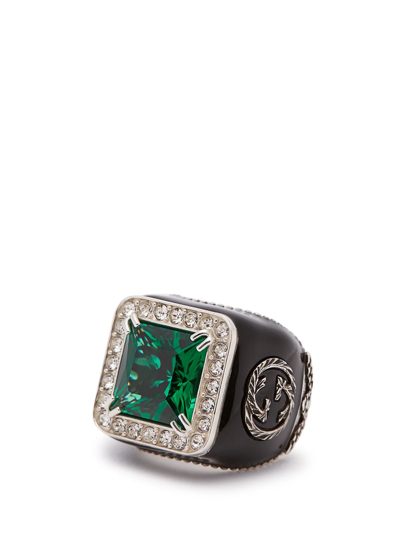 Crystal-embellished signet ring - 3