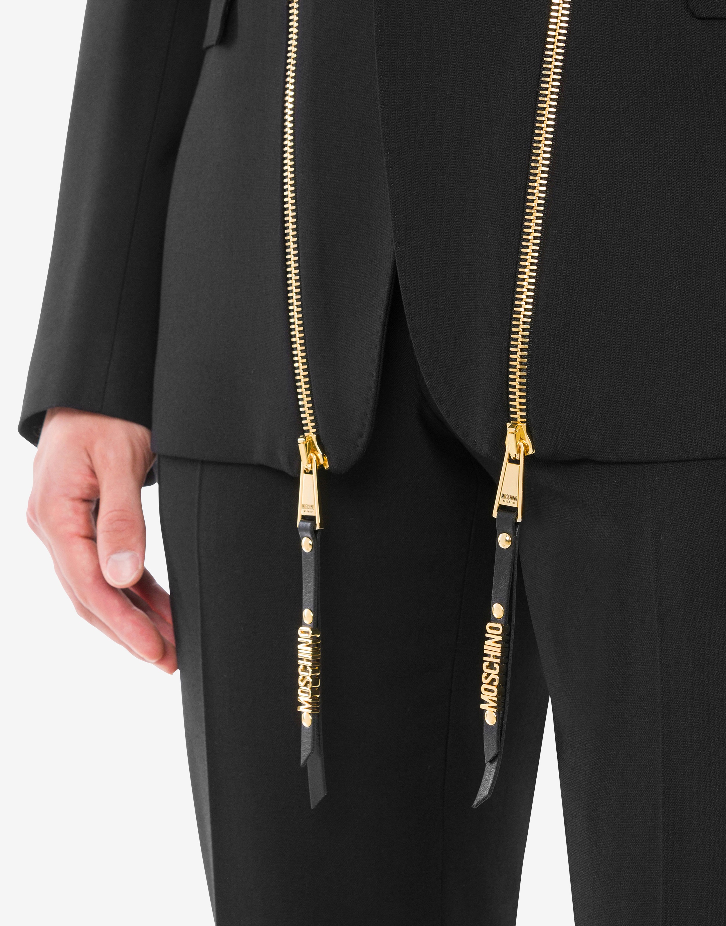 ZIPPER DETAILS STRETCH GABARDINE JACKET - 4