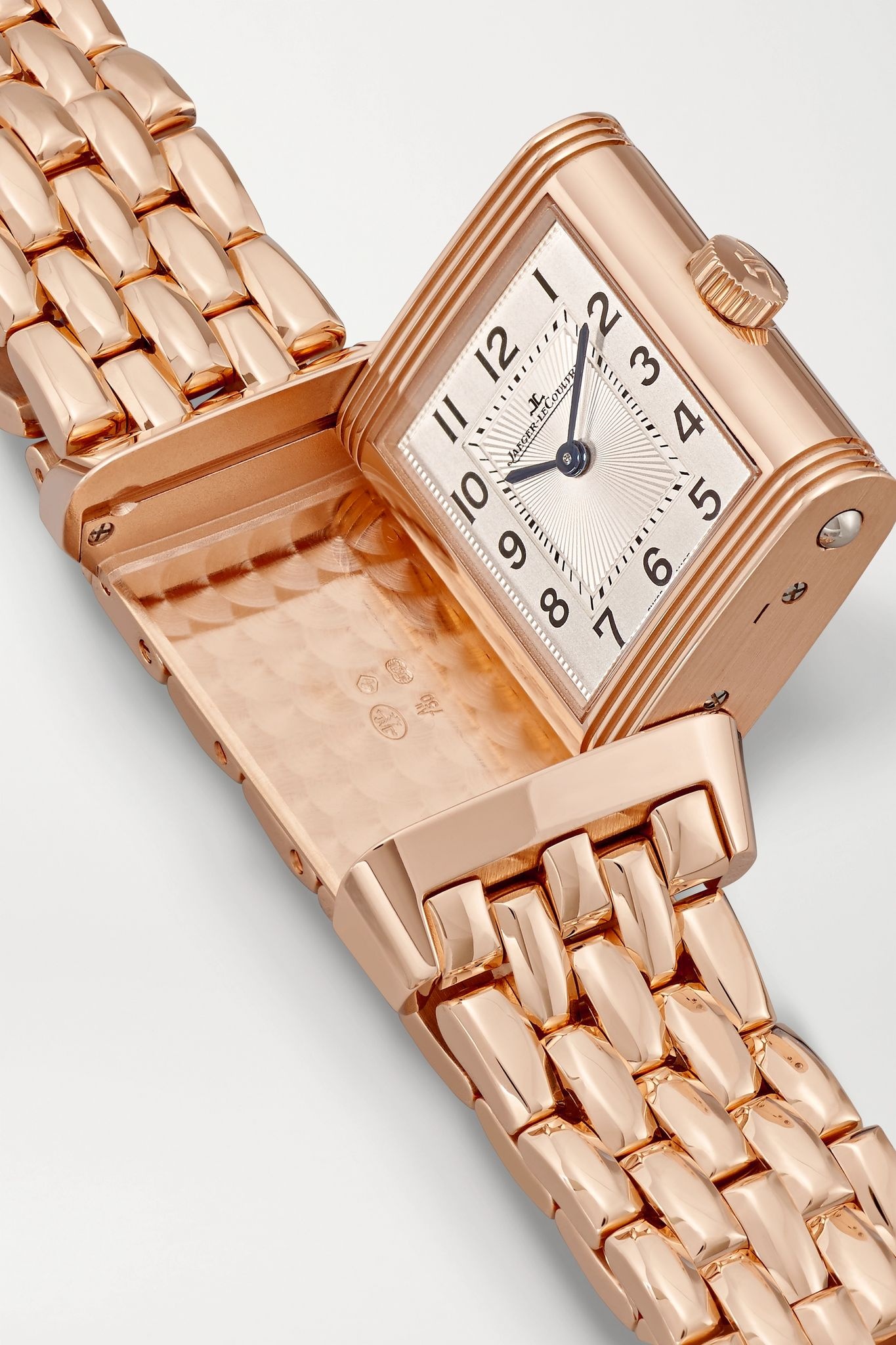 Reverso Classic Duetto small hand-wound 21mm rose gold and diamond watch - 6