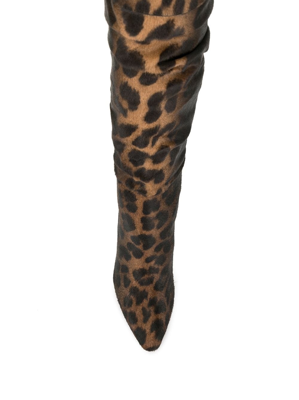 leopard print knee-length boots - 4