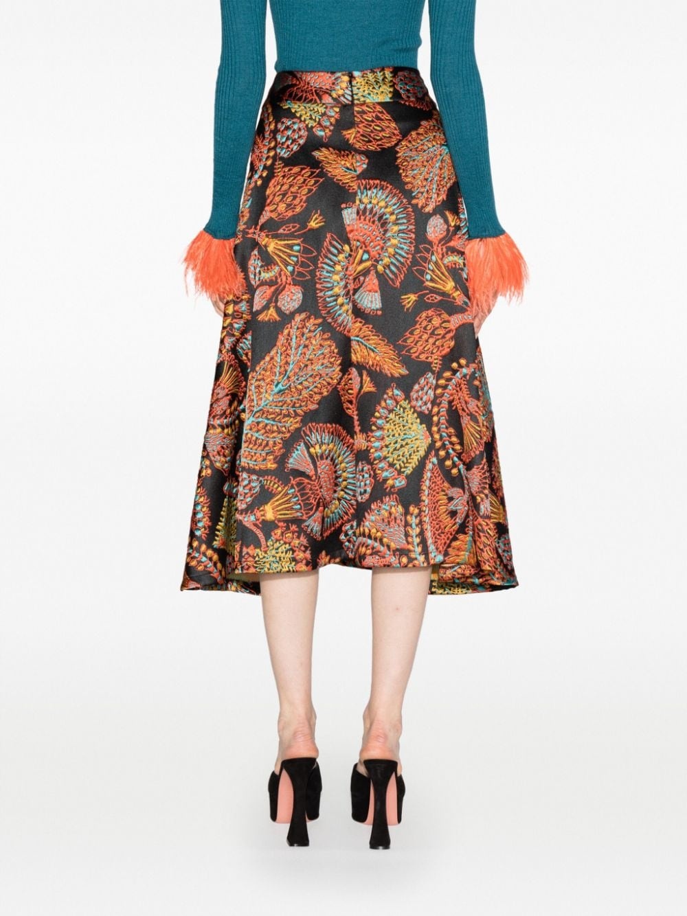 Milano jacquard midi skirt - 4
