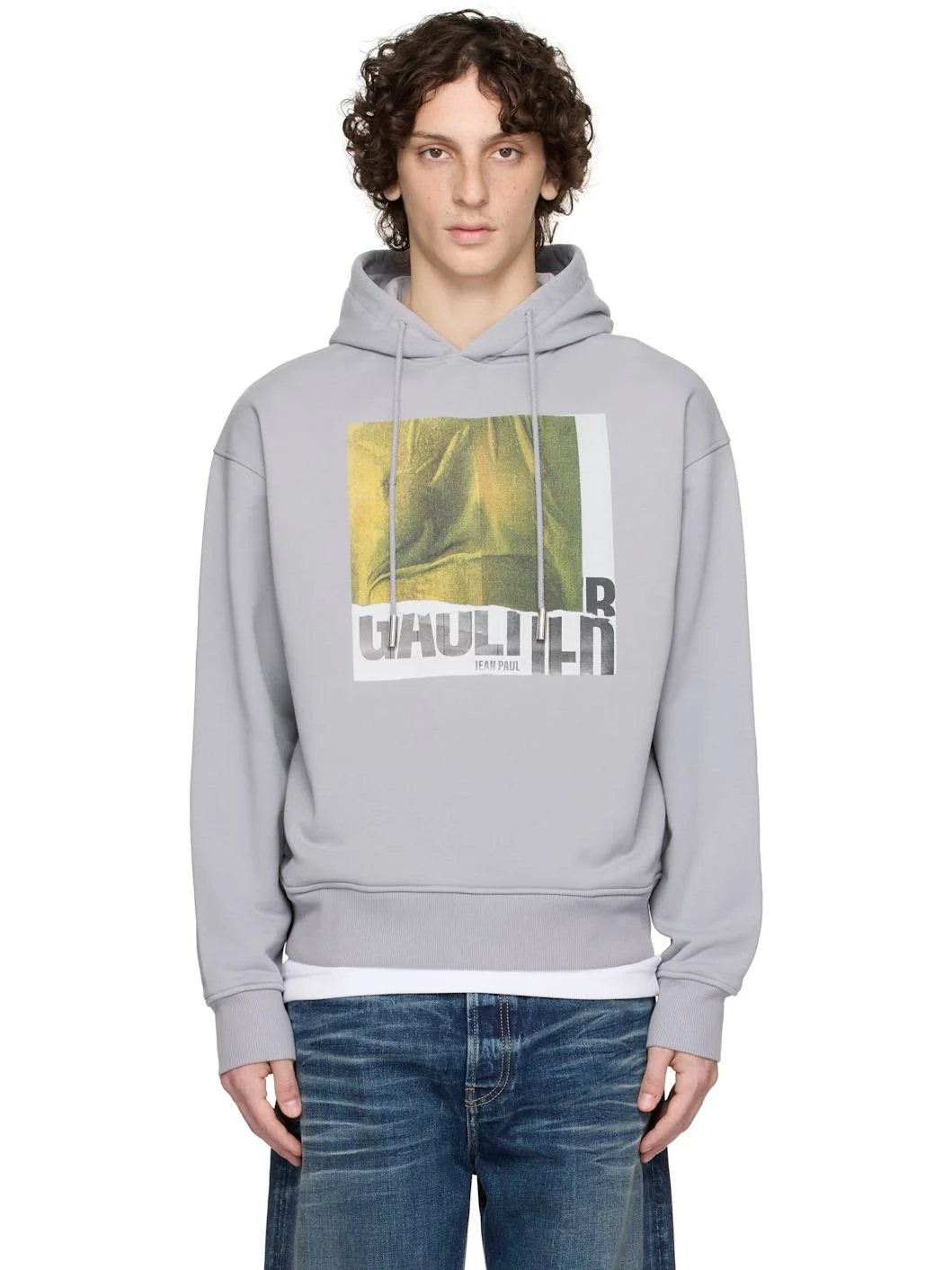 SSENSE Exclusive Gray Cotton Printed Water Hoodie - 1