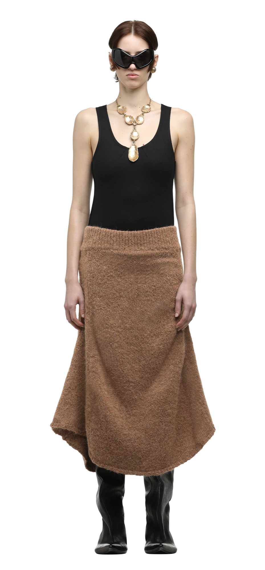 STRETCH WOOL TANK BLACK - 3