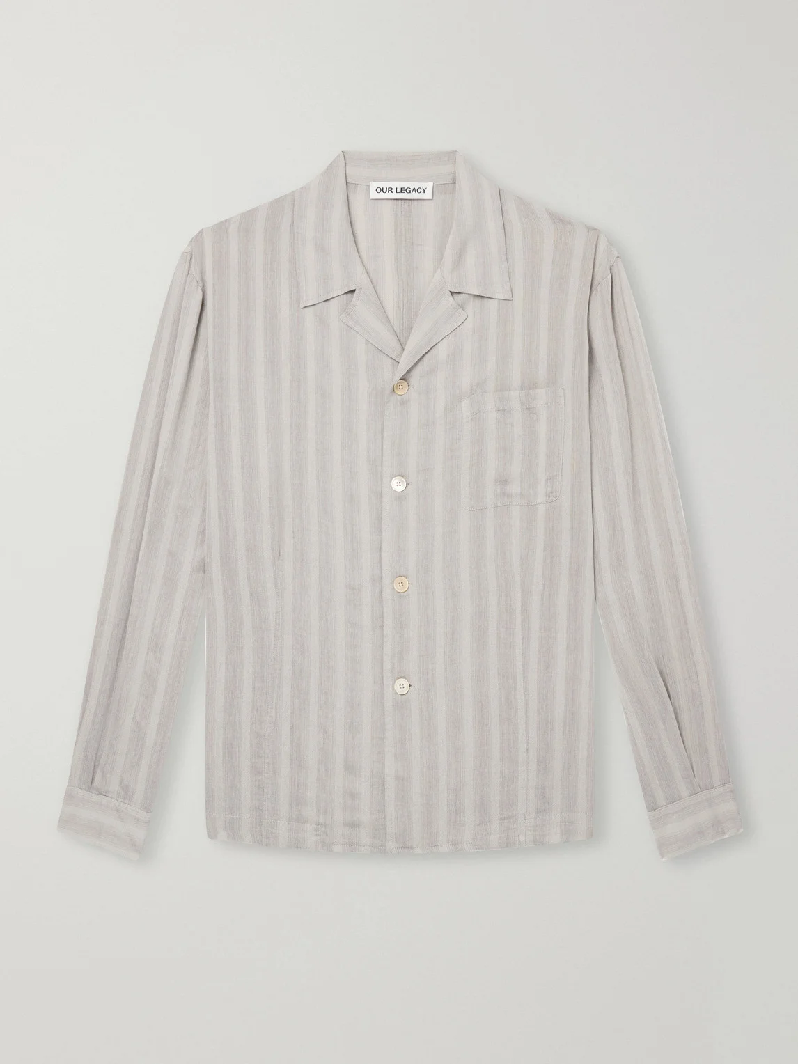 Private Camp-Collar Striped Woven Shirt - 1