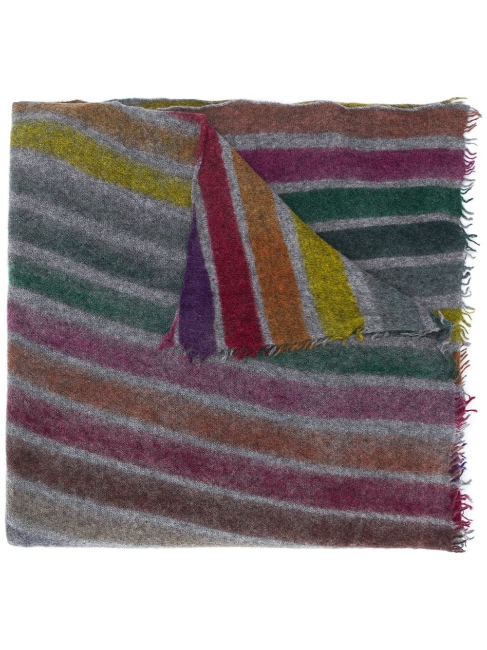 rainbow stripe cashmere scarf - 1