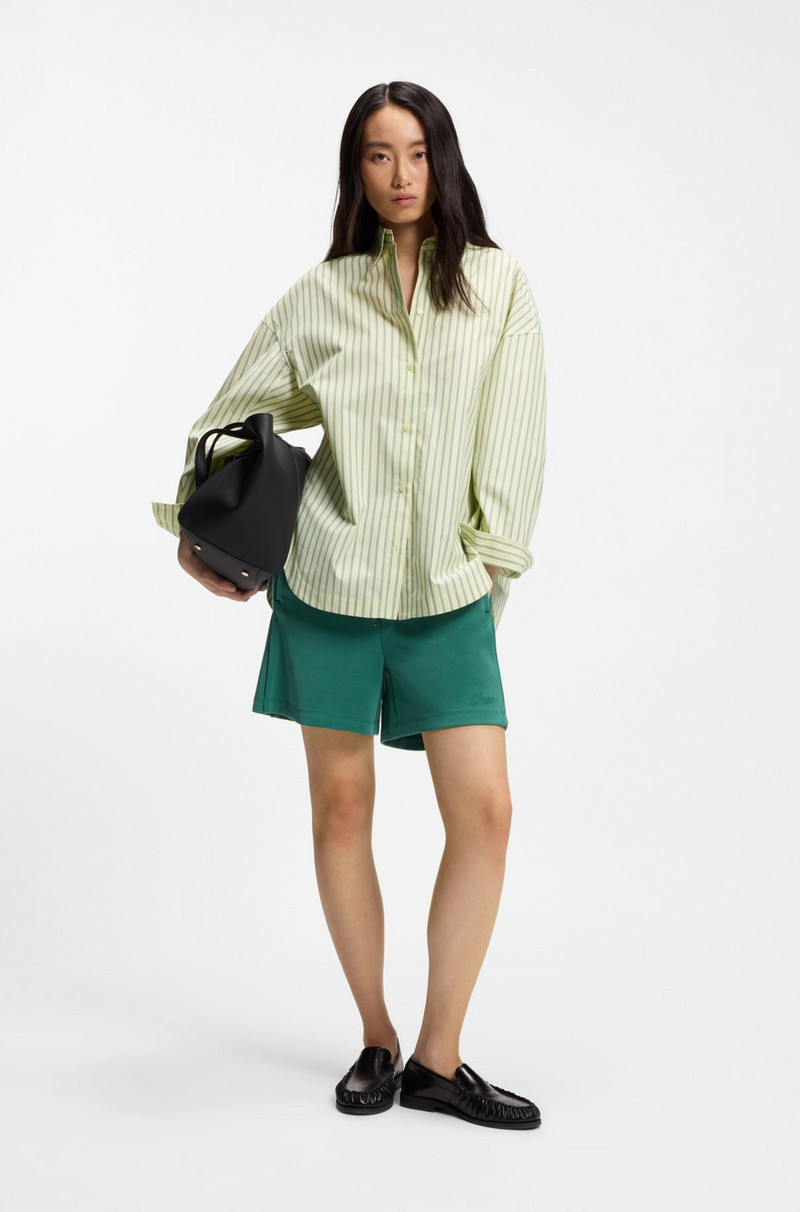 BOSS STRIPED OVERSIZED-FIT BLOUSE IN COTTON POPLIN outlook