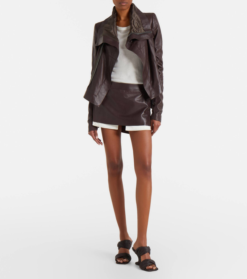 Rick Owens Fog leather miniskirt outlook