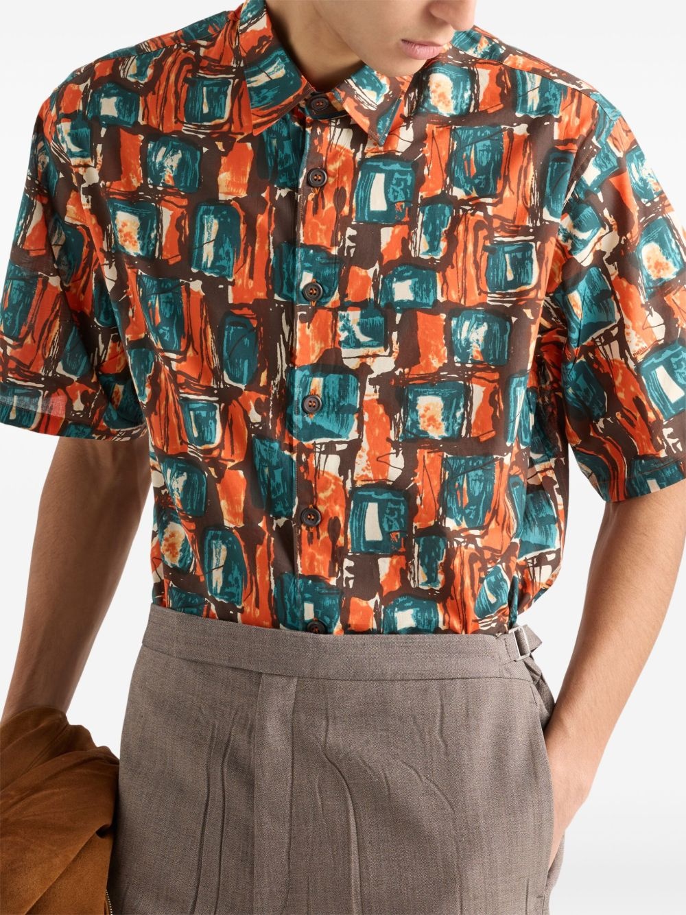 square-print shirt - 4