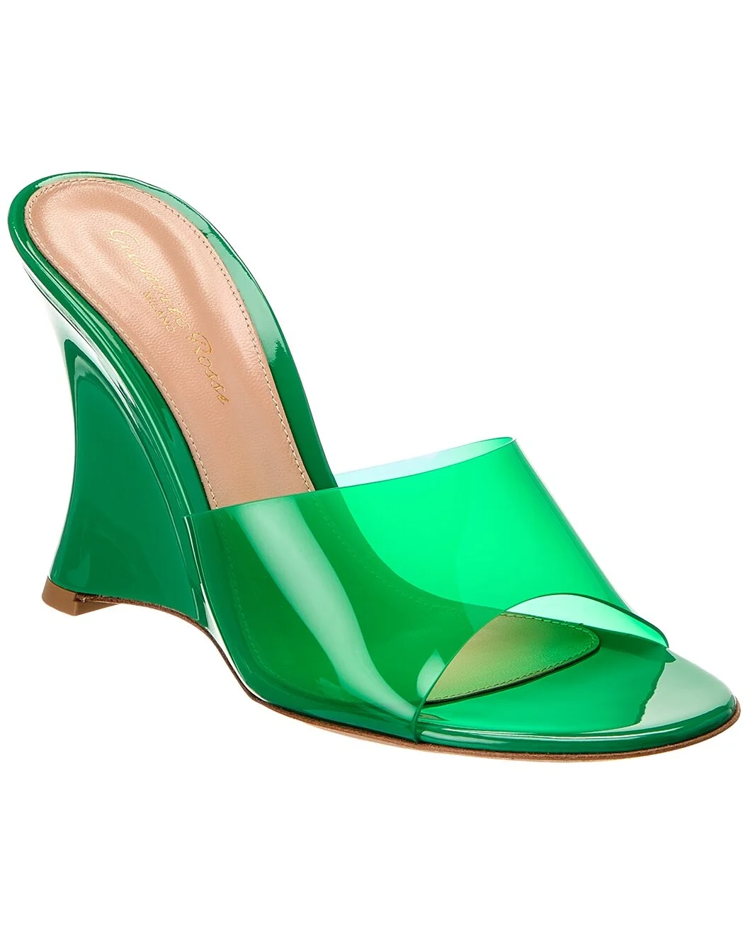 Gianvito Rossi 95 Vinyl & Patent Wedge Sandal - 1