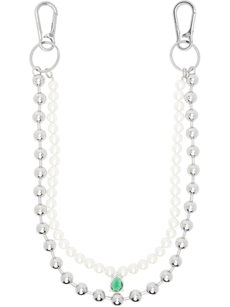 VEERT Silver 'The Ball Pearl Wallet' Keychain outlook