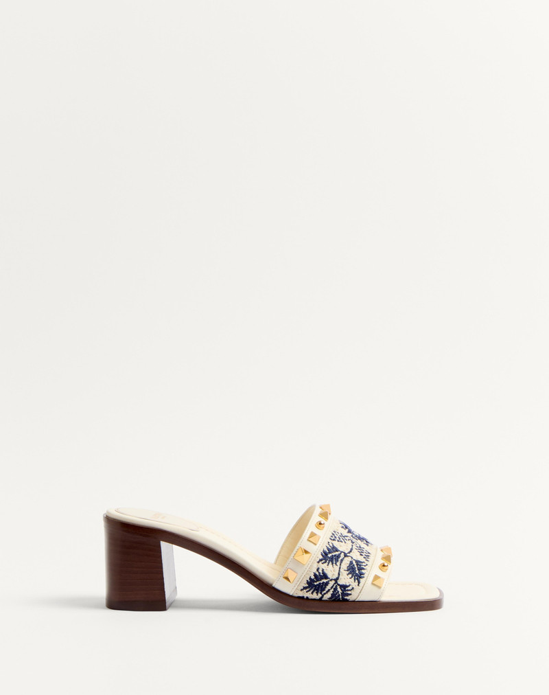 COUNTY SLIDE SANDAL IN CALFSKIN WITH GRAPE EMBROIDERY 60MM 1