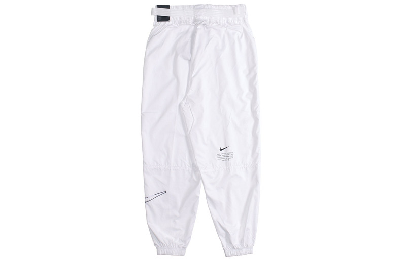Nike (WMNS) Nike Logo Printing Sports Adjustable Belt Bundle Feet Woven Long Pants/Trousers Autumn White  outlook