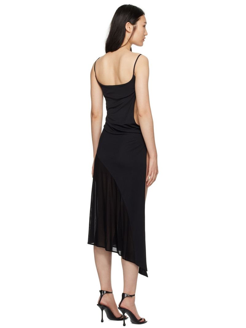 Black Asymmetric Midi Dress 3