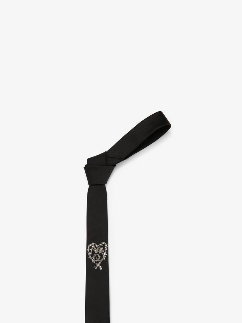 Men's Silk Tree Graffiti Tie in Black - 2