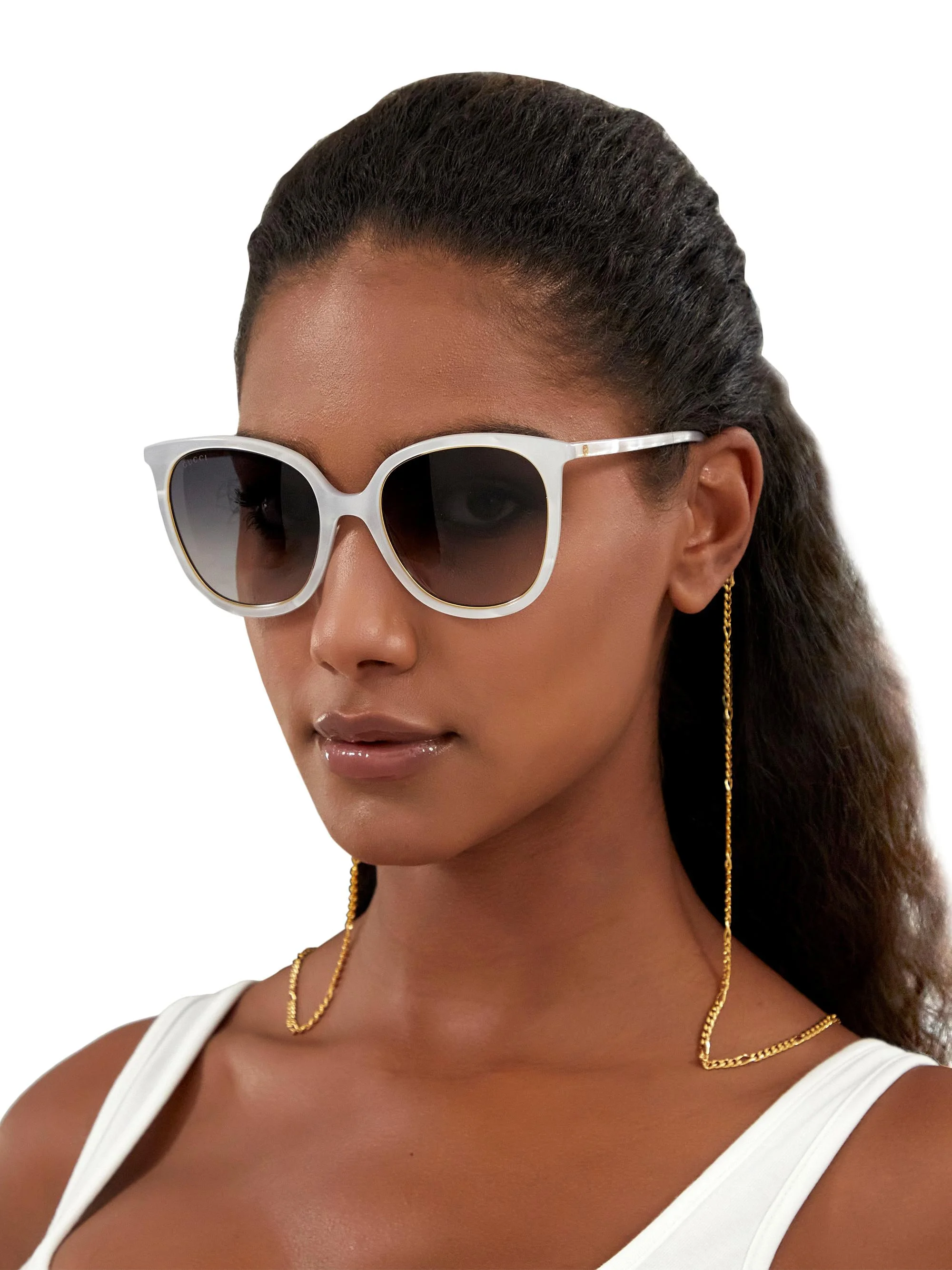 Women's Pure Acetate 56MM Square Sunglasses - White - 1