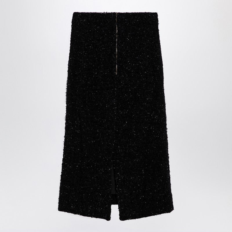 BLACK TWEED MIDI SKIRT - 2