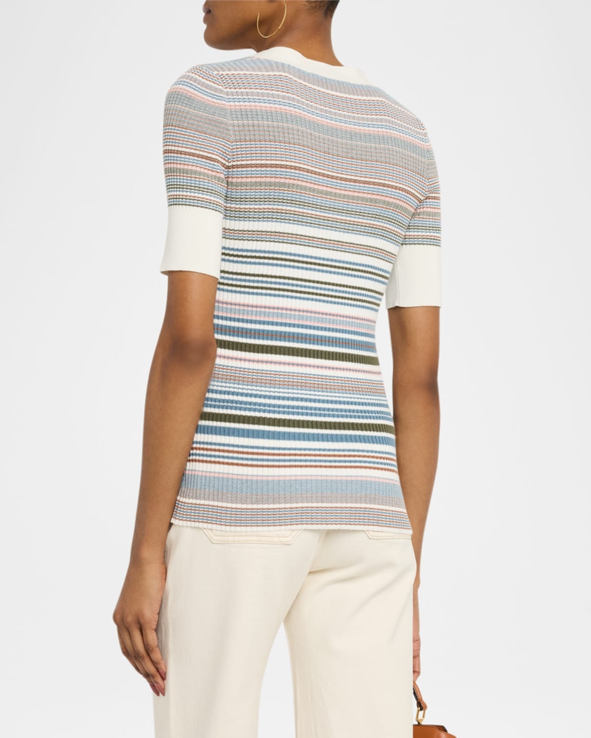 Fawne Stripe Short-Sleeve Cardigan - 3