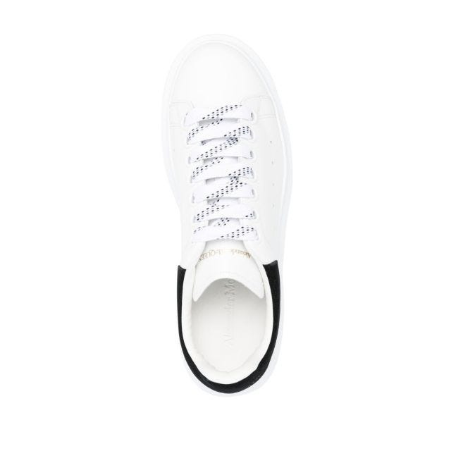White oversized chunky sneakers with black detailing - 4