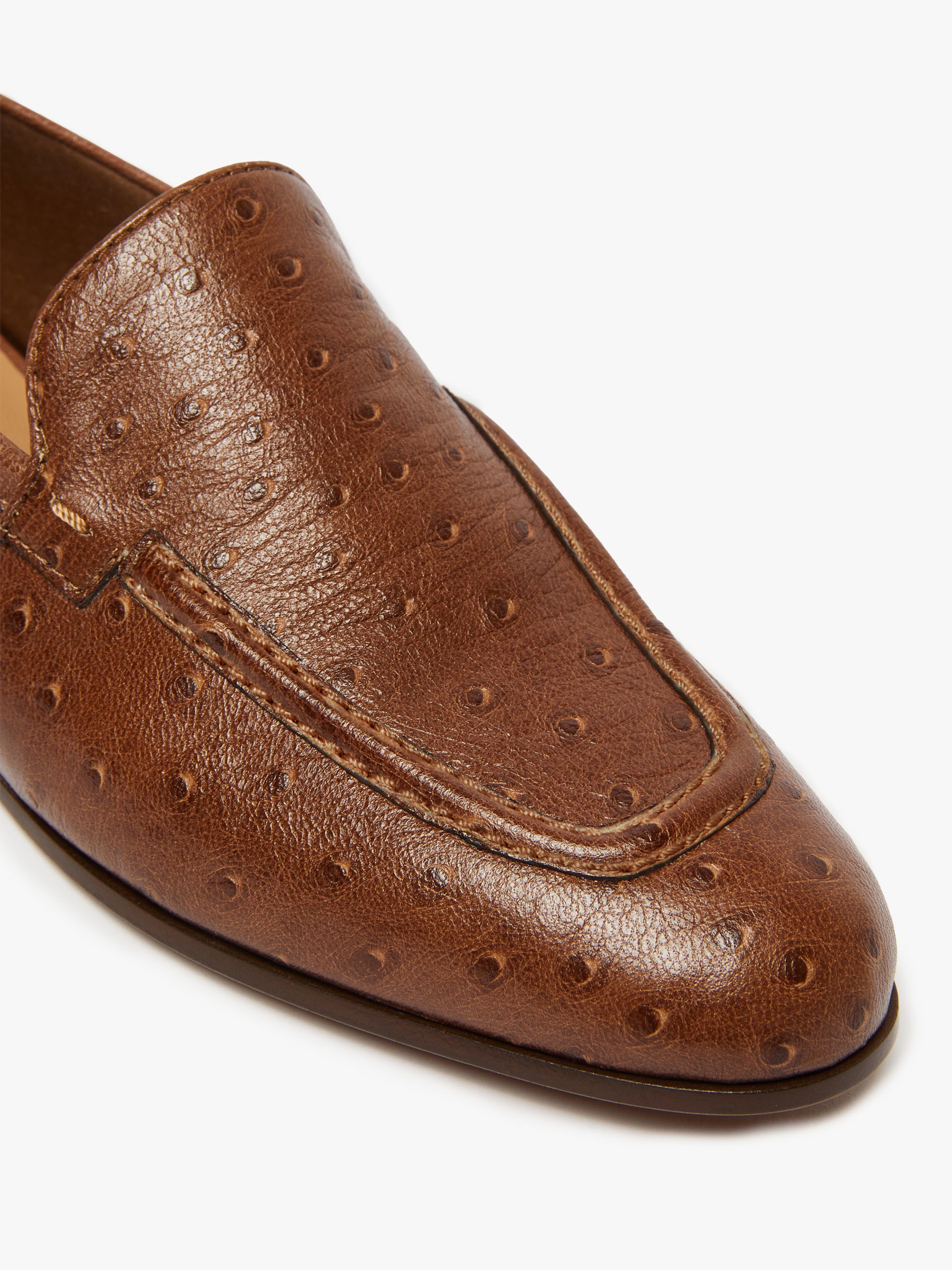 SPRINGLOAFER Ostrich-print leather loafers - 4