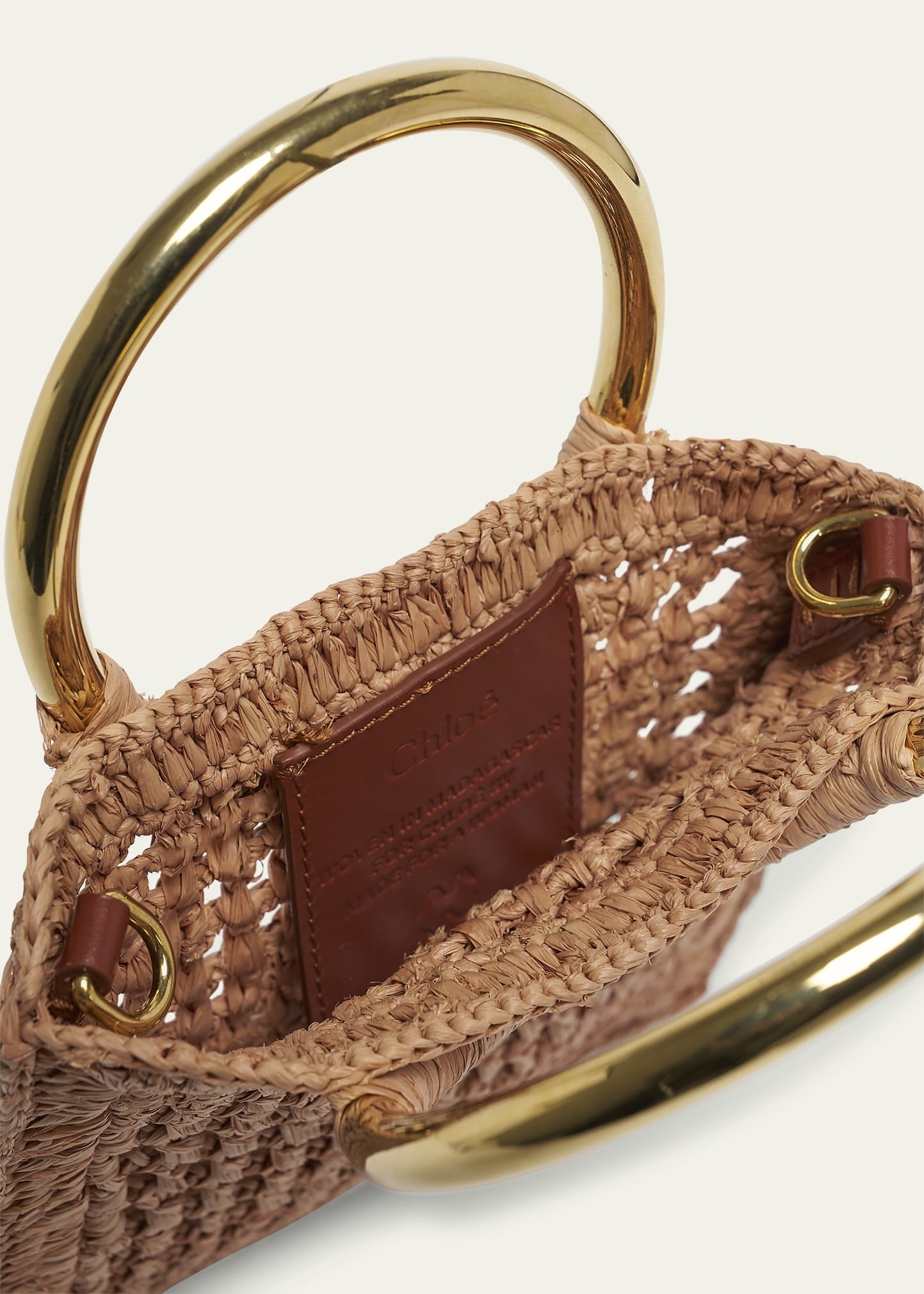 Summer Banana Tote Bag in Crochet Paper and Leather - 4