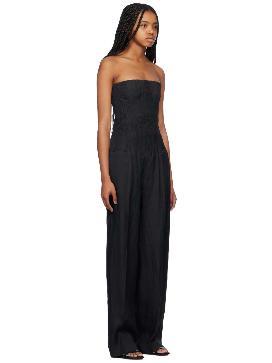 Black Corset Jumpsuit - 2