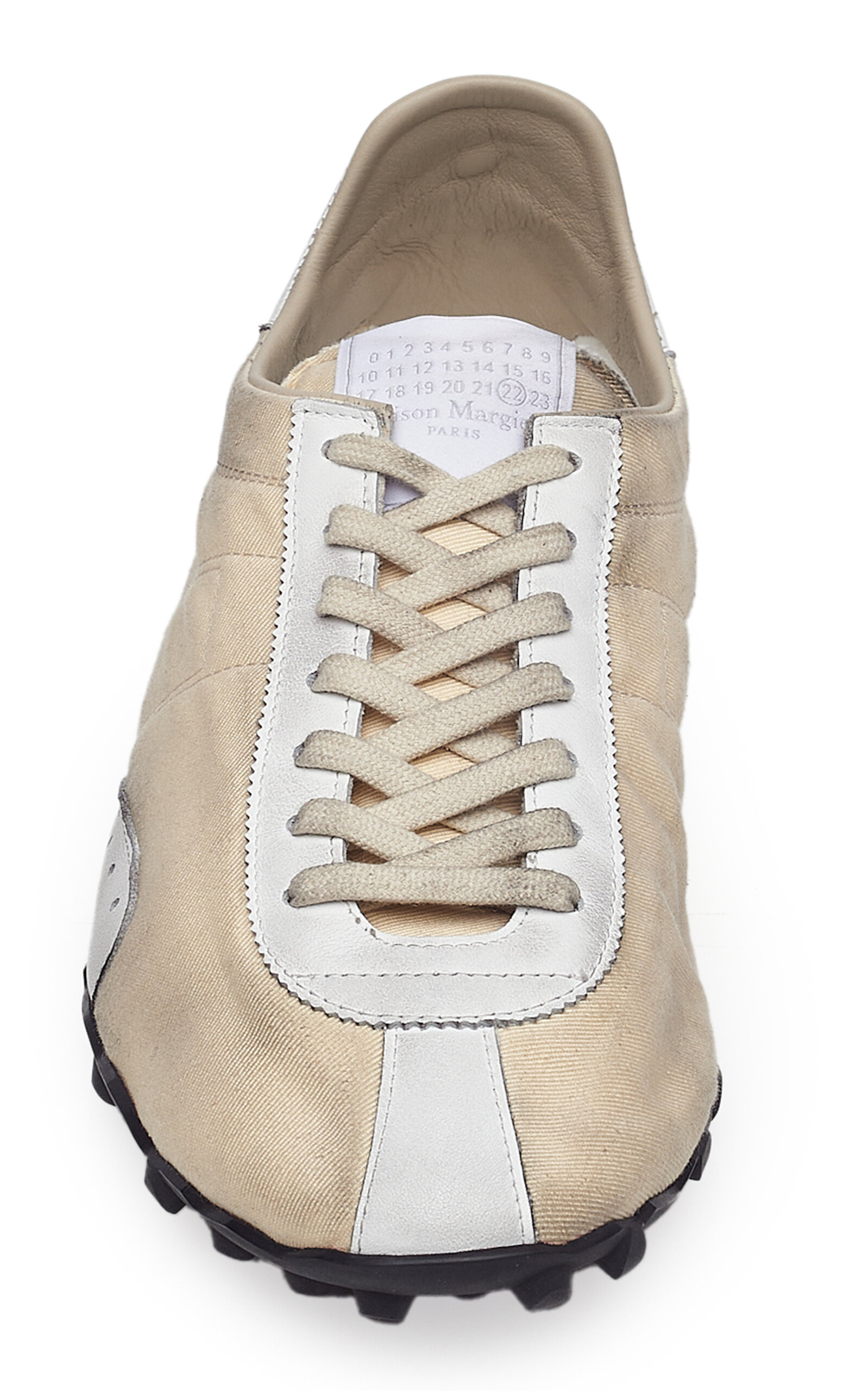 Sprinters Leather-Trimmed Drill Sneakers ivory - 3