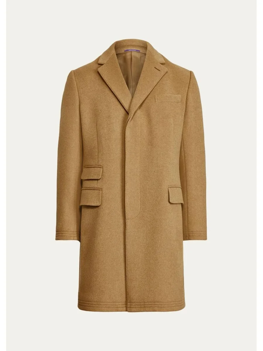 Men's Kent Hand-Tailored Wool-Blend Top Coat - 1