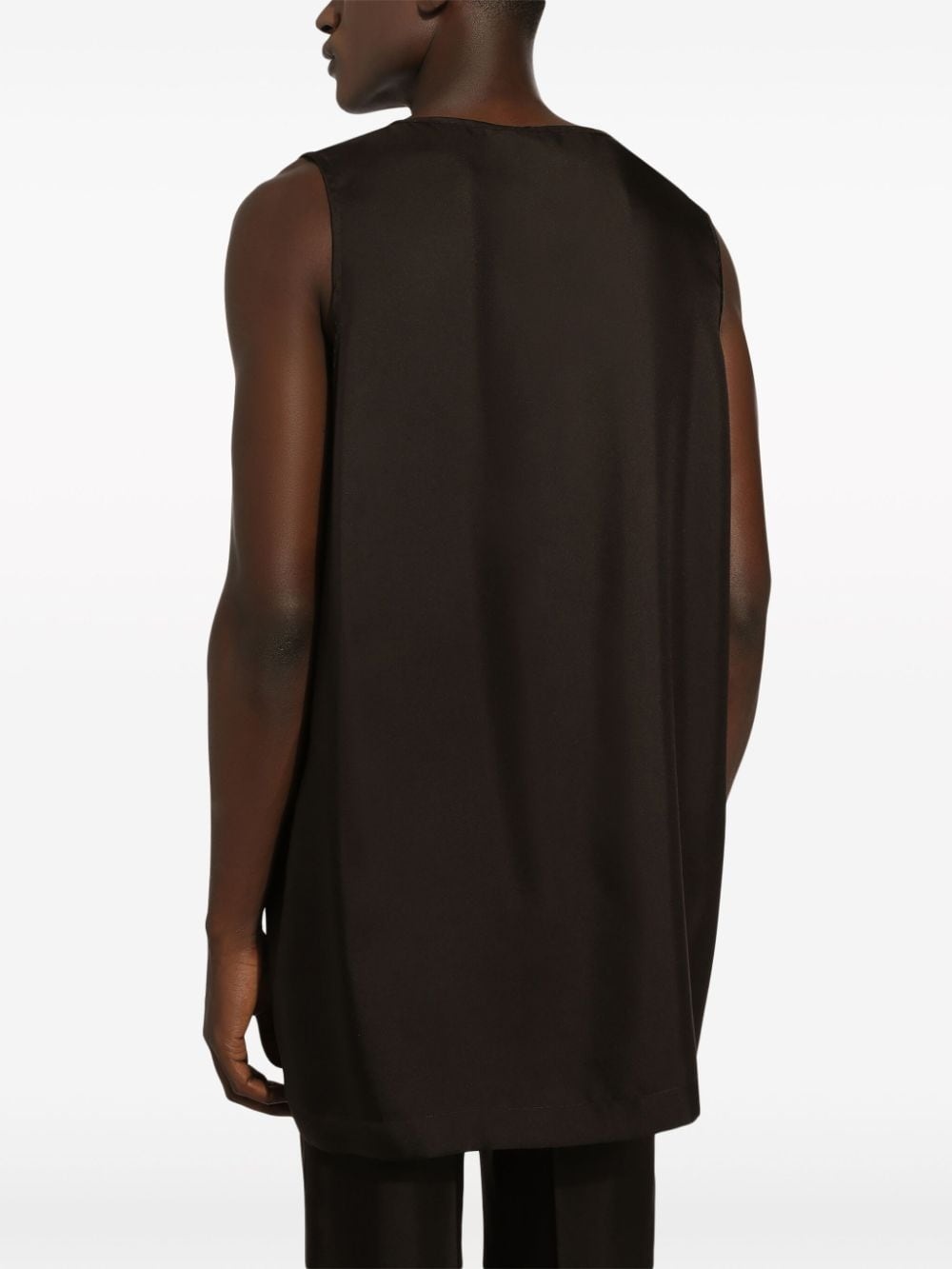 scoop-neck silk tank top - 3