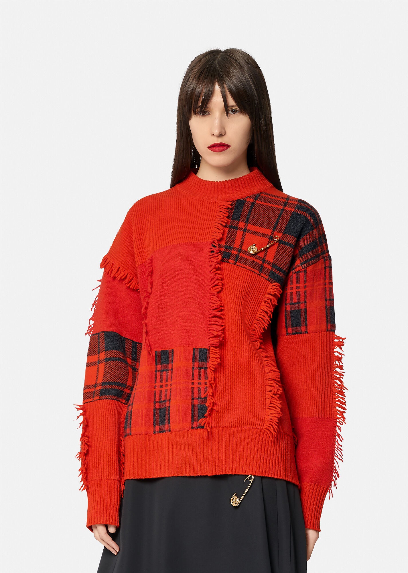 Tartan Patchwork Wool Sweater - 2