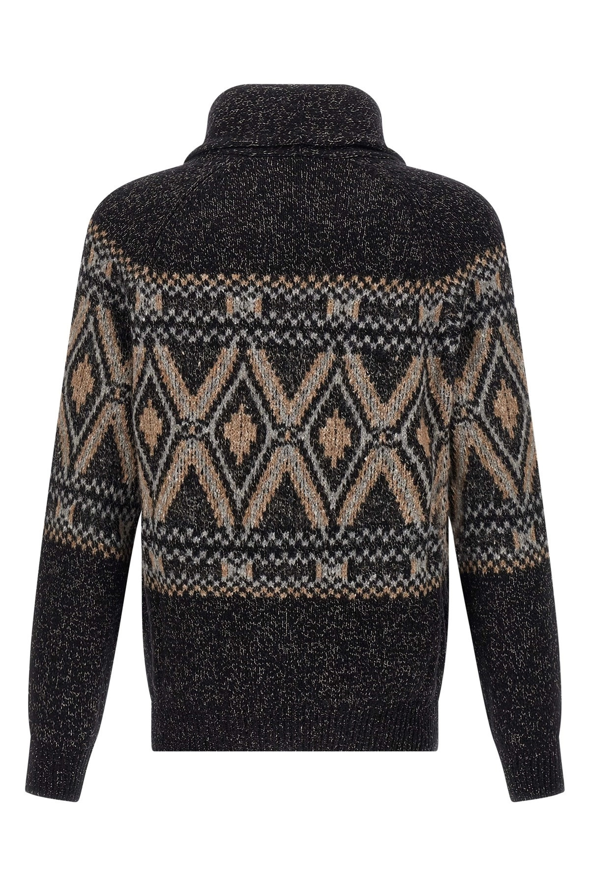 Geometric Jacquard Cardigan - 2